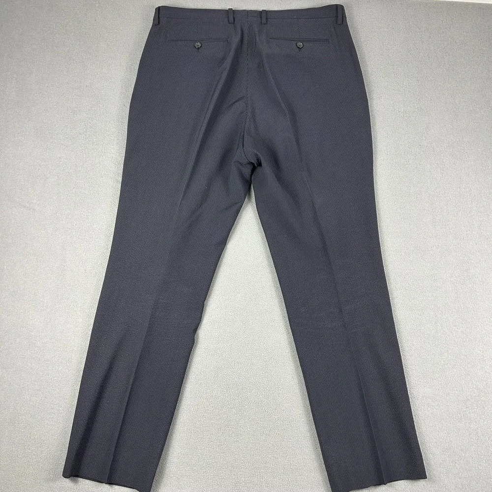 Banana‎ Republic Pants Mens 36x32 Charcoal Pinstripe Slim Fit Marzotto Wool Silk
